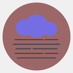 Icon fog. Weather elements symbol. Icons in color mate style. Good for prints, web, smartphone app, posters, infographics, logo, sign, etc.