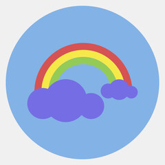 Icon rainbow. Weather elements symbol. Icons in color mate style. Good for prints, web, smartphone app, posters, infographics, logo, sign, etc.