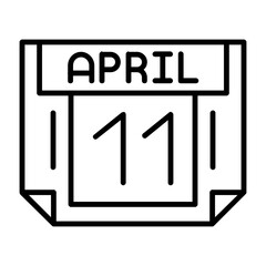 11 April Outline Style Icon