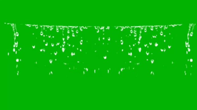 Rain Drops isolated on Green Screen Background Stock video footage