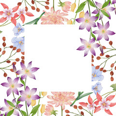 floral boder background with flowers Illustration