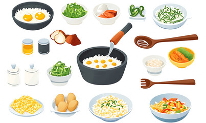 Japanese food illustrator on white background