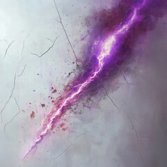 Obraz premium Abstract Purple Lightning Strike on Cracked Background Design