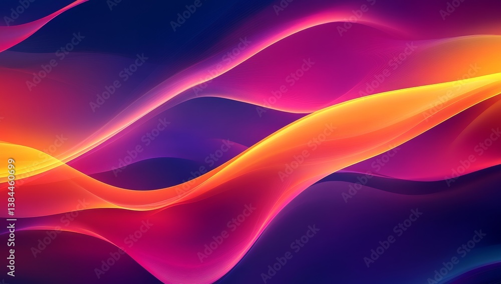 Poster abstract vibrant flowing lines. dynamic colorful waves. modern abstract art