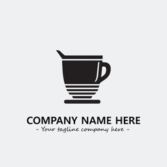 Cup illustration black and white for logo company vector image
