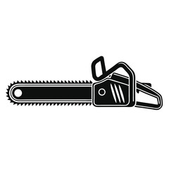 Bold Chainsaw Silhouette Icon for Timber Work