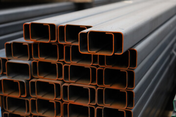 steel pipe product group square pipe Construction steel products such as black steel pipes, image...