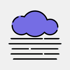 Icon fog. Weather elements symbol. Icons in filled line style. Good for prints, web, smartphone app, posters, infographics, logo, sign, etc.