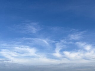 clear blue sky with pure white clouds. The sky was very clear and clouds were scattered everywhere