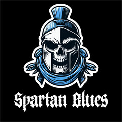 Vector of Skull head Spartan army in line drawing