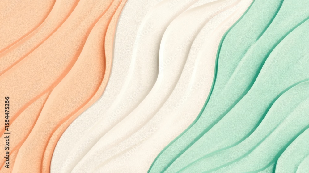 Poster elegant soft wavy background with flowing lines in pastel colors scheme