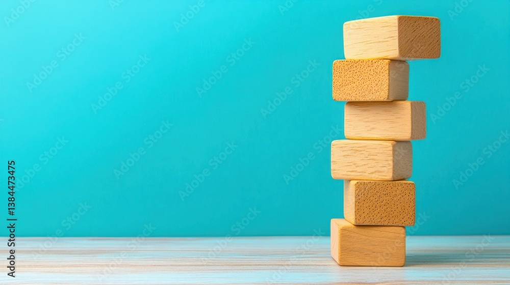 Poster stack of wooden blocks symbolizing focused time management and structured scheduling in a profession