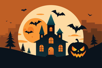 Halloween background with pumpkin