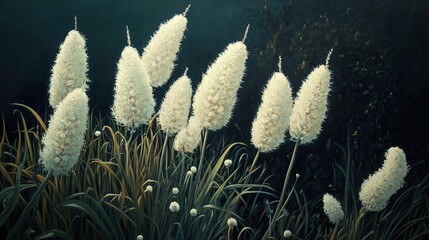 Obraz premium White Flowers in a Lush Green Meadow