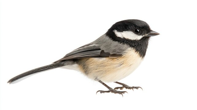 Black-capped Chickadee isolated on white background