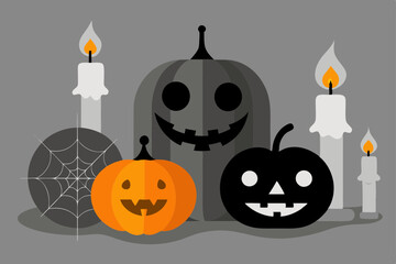 halloween pumpkin with candle