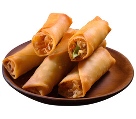 Fried spring rolls, crispy, food, isolated background.