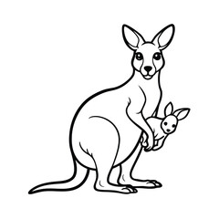 Cute cartoon kangaroo vector illustration animal