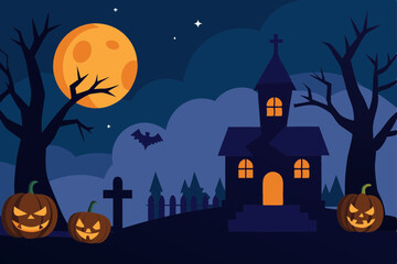 halloween background with pumpkin