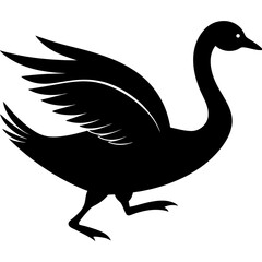 silhouette of a goose