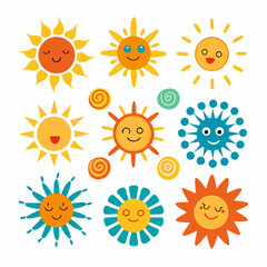 set of sun icons