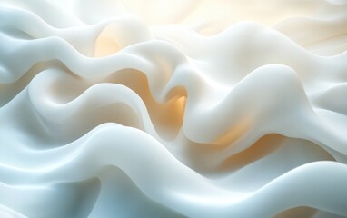 Abstract Geometric Wallpaper White Minimalistic Design Soft Curves Modern Art Smooth Texture