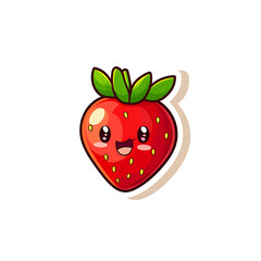 Obraz premium smiling strawberry cartoon icon