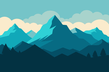 Naklejka premium mountain landscape vector illustration