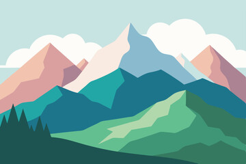 Naklejka premium mountain landscape vector illustration