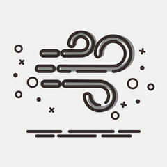 Icon wind. Weather elements symbol. Icons in MBE style. Good for prints, web, smartphone app, posters, infographics, logo, sign, etc.
