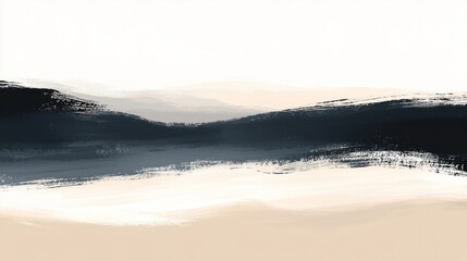 Abstract Landscape in Muted Tones: Serene Brushstrokes