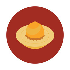 A samurai standing with a katana on white background