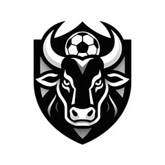 Obraz premium Minimalist Bull Logo with Soccer Ball