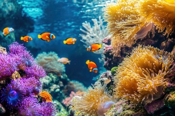 Naklejka premium Vibrant coral reef teeming with life (4)