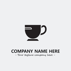 Cup illustration black and white for logo company vector image
