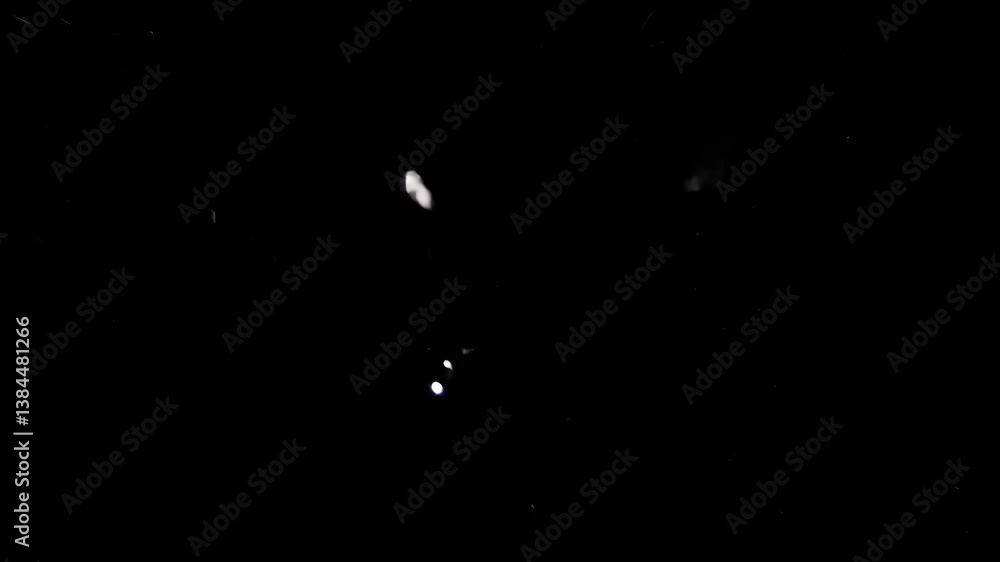 Poster abstract dark background with light spots in motion bokeh with soft glowing and defocused effect