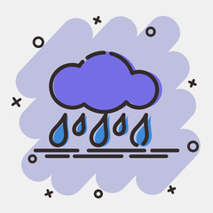 Icon drizzle. Weather elements symbol. Icons in comic style. Good for prints, web, smartphone app, posters, infographics, logo, sign, etc.