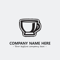 Cup illustration black and white for logo company vector image
