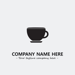 Cup illustration black and white for logo company vector image
