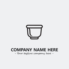 Cup illustration black and white for logo company vector image
