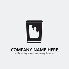 Cup illustration black and white for logo company vector image
