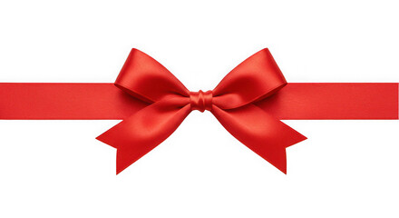 Red ribbon bow on white background