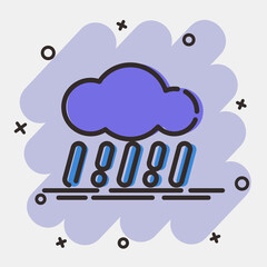 Icon rain. Weather elements symbol. Icons in comic style. Good for prints, web, smartphone app, posters, infographics, logo, sign, etc.