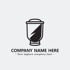 Cup illustration black and white for logo company vector image
