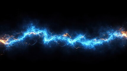 Vibrant Electric Energy Wave with Dynamic Lightning Bolts and Sci-Fi Background