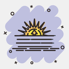 Icon sunrise. Weather elements symbol. Icons in comic style. Good for prints, web, smartphone app, posters, infographics, logo, sign, etc.