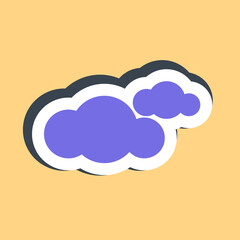 Sticker cloudy. Weather elements symbol. Good for prints, web, smartphone app, posters, infographics, logo, sign, etc.
