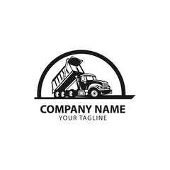 Dump Truck Company. Trucking Logo Template Vector. Ready made logo template set vector isolated