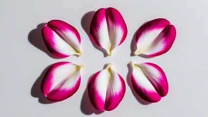 Fototapeta premium Stunning High-Resolution Image of Pink and White Flower Petals on a White Background