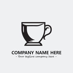 Cup illustration black and white for logo company vector image
